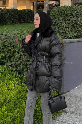 Black Normal Neck Long Arm Coat