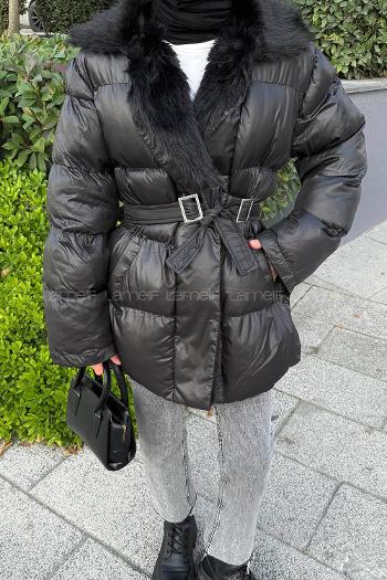 Black Normal Neck Long Arm Coat