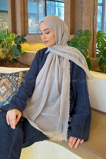 Lamelif Bürümcük Şal Açık Gri