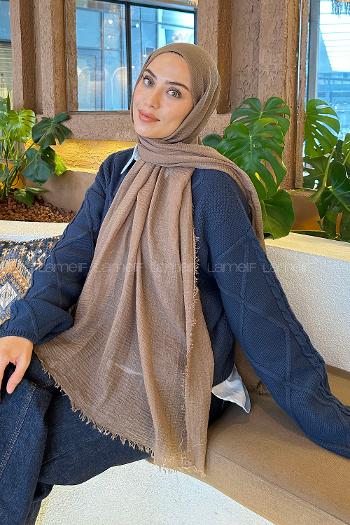 Lamelif  Bürümcük Şal Karamel