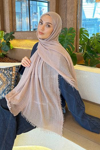 Lamelif Bürümcük Şal Koyu Bej