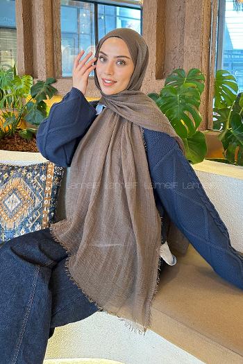 Lamelif  Bürümcük Şal Soft Kahve