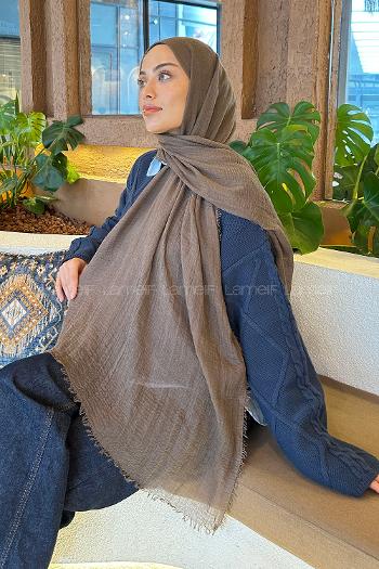 Lamelif  Bürümcük Şal Soft Kahve