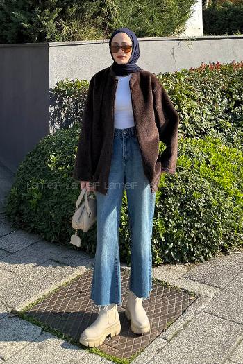 Bitter Brown Normal Neck Long Arm Coat