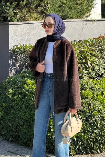Bitter Brown Normal Neck Long Arm Coat