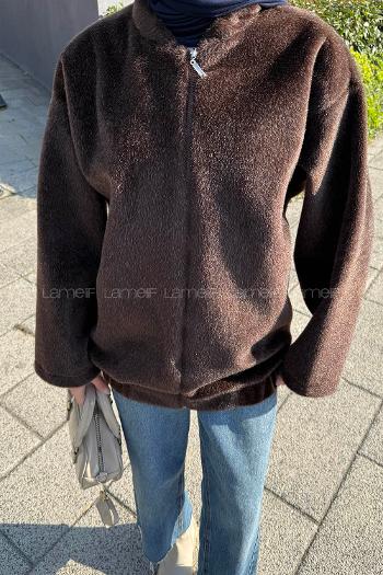 Bitter Brown Normal Neck Long Arm Coat
