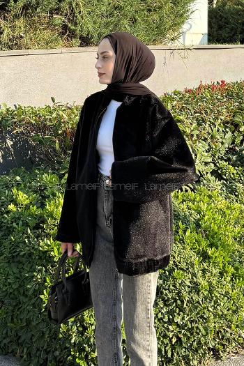 Black Normal Neck Long Arm Coat