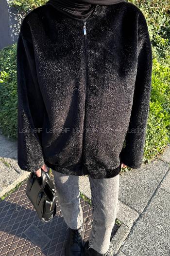 Black Normal Neck Long Arm Coat
