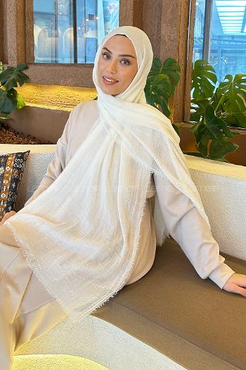 Lamelif Krem Bürümcük Şal
