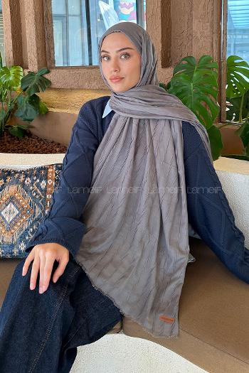Anthracite Cotton Fabric Straight Shawl