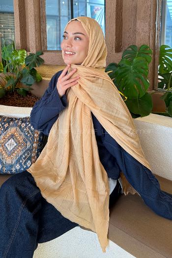 Lamelif Piliseli Bambu Şal Camel