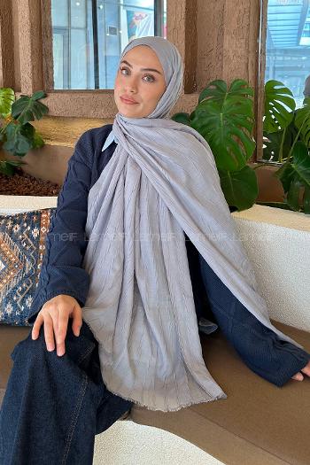 Gray Cotton Fabric Straight Shawl