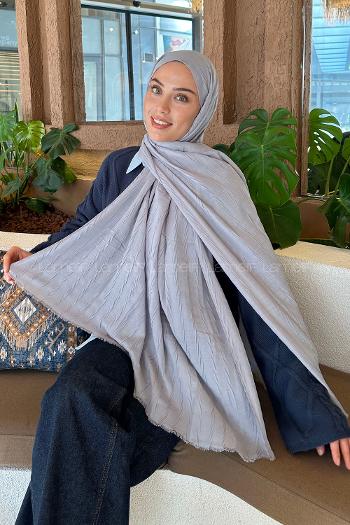 Gray Cotton Fabric Straight Shawl