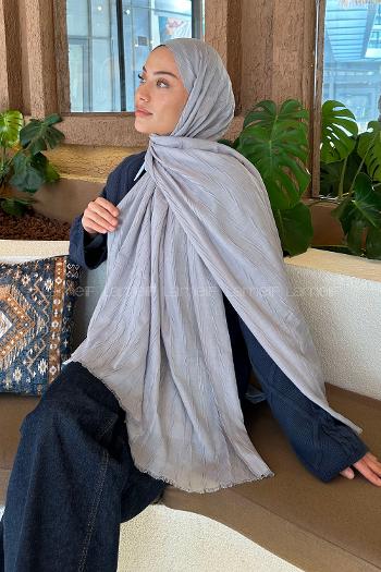 Gray Cotton Fabric Straight Shawl