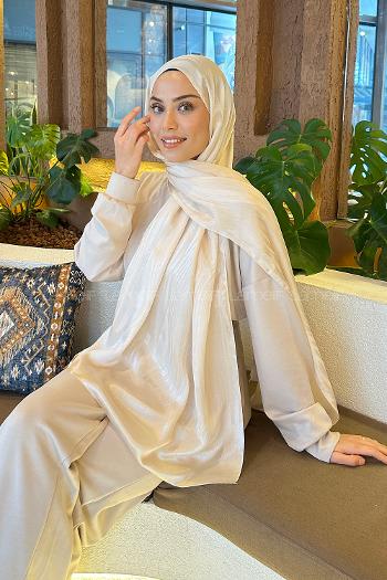 Lamelif Su Yolu Desen Janjan Jakar Şal Bej