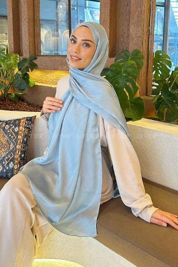 Lamelif Su Yolu Desen Janjan Jakar Şal Gök Mavi