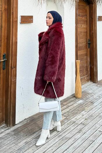 Claret Red Normal Neck Long Arm Coat