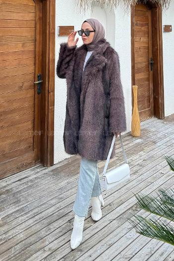 Brown Normal Neck Long Arm Coat