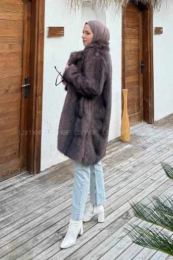 Brown Normal Neck Long Arm Coat