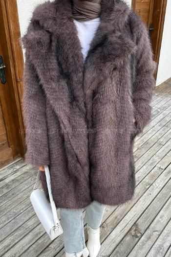 Brown Normal Neck Long Arm Coat