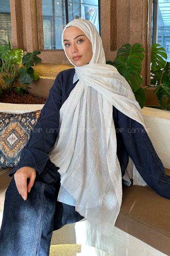 Off White Cotton Fabric Straight Shawl