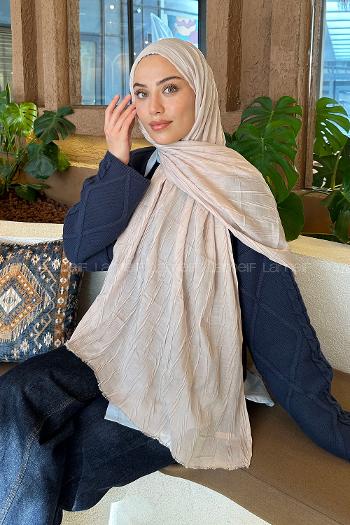 Modalamelif Piliseli Bambu Şal Koyu Taş