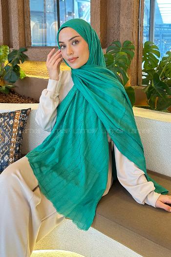 Modalamelif Piliseli Bambu Şal Yeşil