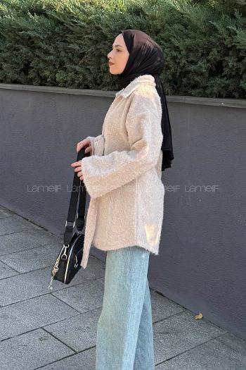 Stone Shirt Collar Long Arm Polyester Jacket