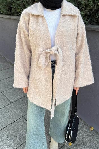 Stone Shirt Collar Long Arm Polyester Jacket