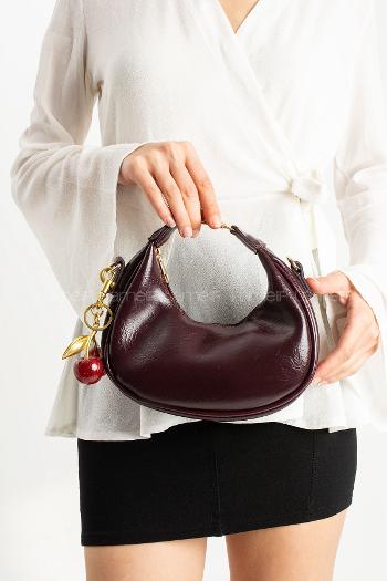 Lamelif Betty Model Charm Hediyeli Kadın El Ve Omuz Çantası Bordo