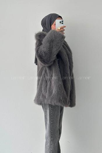 Lamelif Kürk Mont Antrasit