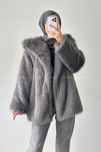 Lamelif Kürk Mont Antrasit