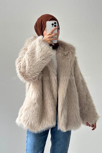 Lamelif Kürk Mont Taş Rengi