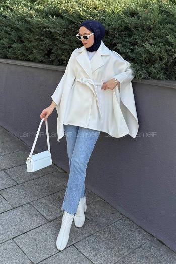 White Jacket Collar Long Arm Coat