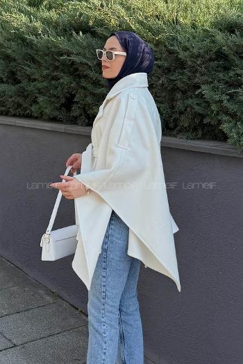 White Jacket Collar Long Arm Coat