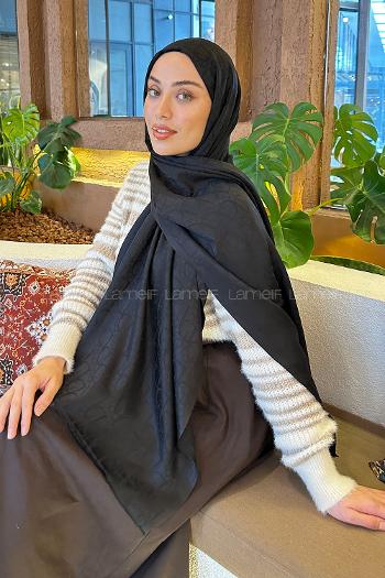 Black Brown Cotton Fabric Striped Shawl