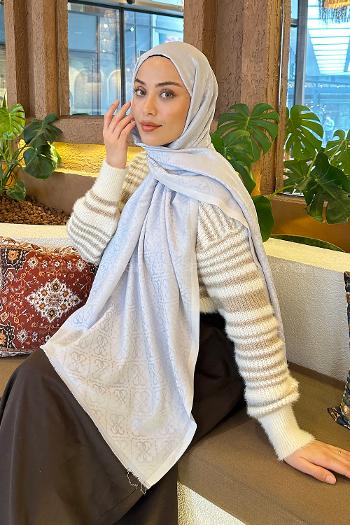 Gray Cotton Fabric Striped Shawl