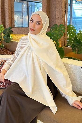 Ecru Linen Straight Shawl