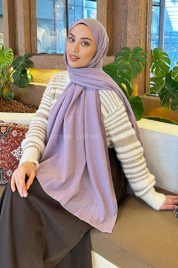 Orchid Color Linen Straight Shawl