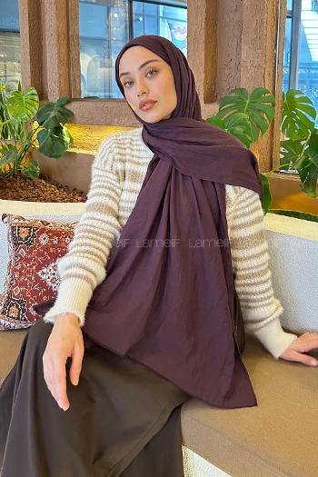 Dark Purple Cotton Fabric Straight Shawl