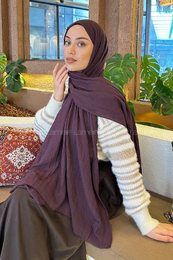 Dark Purple Cotton Fabric Straight Shawl