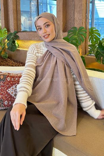 Plaid Brown Linen Straight Shawl