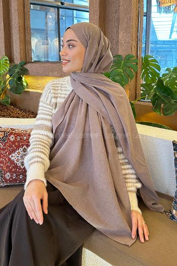 Plaid Brown Linen Straight Shawl