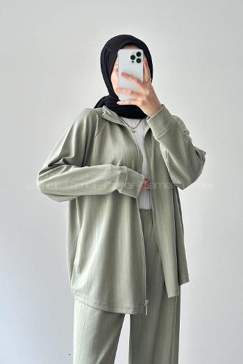 Lamelif Fermuarlı Oysho Takım Mint Yeşili