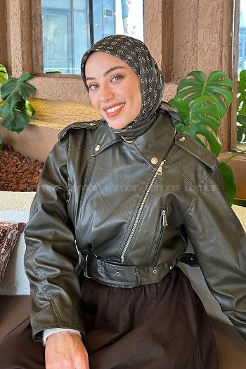 Lamelif G Desen Rayon Eşarp Haki