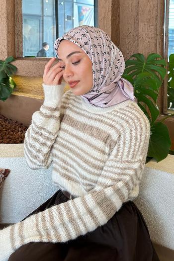 Lamelif G Desen Rayon Eşarp Lila