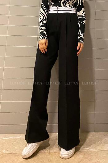 Lamelif Garnili Pantolon Siyah
