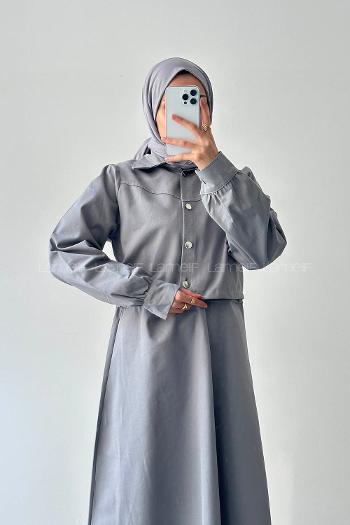 Lamelif Jileli İkili Takım Açık Gri