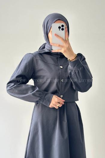 Lamelif Jileli İkili Takım Antrasit