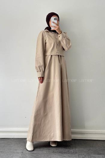 Lamelif Jileli İkili Takım Bej